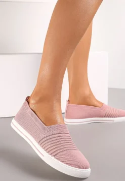 Różowe Tenisówki z Elastyczną Cholewką przed Kostkę Yolathea
