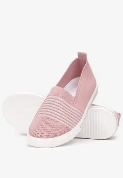 Różowe Tenisówki z Elastyczną Cholewką przed Kostkę Yolathea