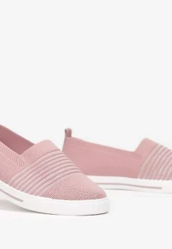 Różowe Tenisówki z Elastyczną Cholewką przed Kostkę Yolathea