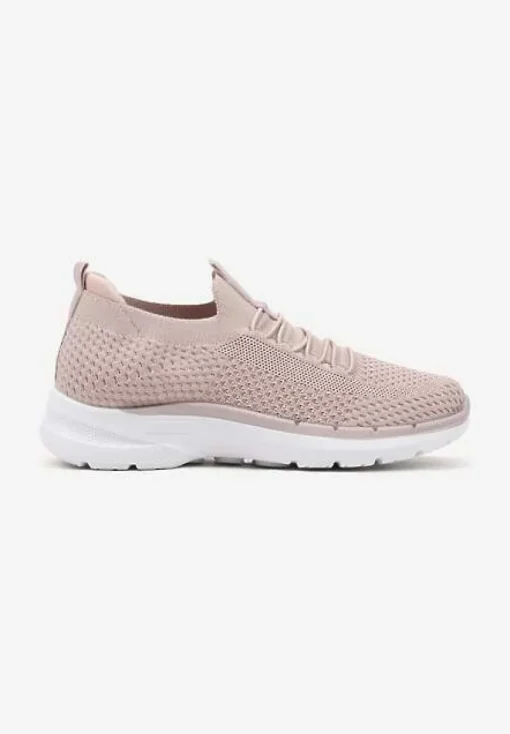 Różowe Wsuwane Buty Sportowe Sneakersy z Imitacją Sznurówek Tatanoris