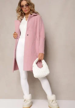 Różowy Płaszcz z Bawełną Oversize Brumisia
