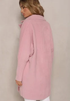 Różowy Płaszcz z Bawełną Oversize Brumisia