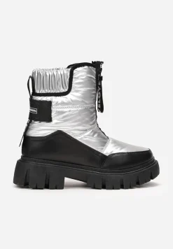 Srebrne Śniegowce na Grubej Podeszwie Rumisa