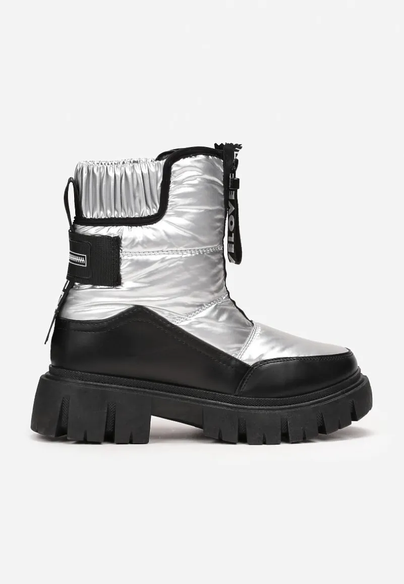 Srebrne Śniegowce na Grubej Podeszwie Rumisa