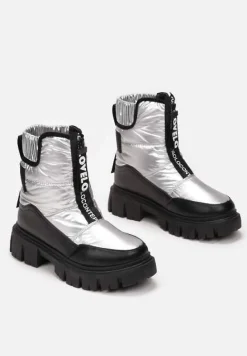 Srebrne Śniegowce na Grubej Podeszwie Rumisa