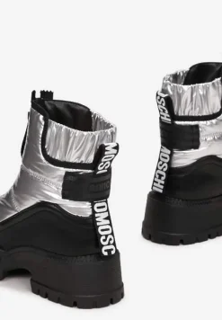 Srebrne Śniegowce Pikowane z Lampasami Hiva