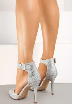 Srebrne Szpilki Vices z Drobnymi Cyrkoniami i Skórzaną Wkładką Vortinia