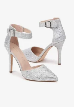 Srebrne Szpilki Vices z Drobnymi Cyrkoniami i Skórzaną Wkładką Vortinia