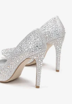 Srebrne Szpilki w Cyrkonie ze Szpiczastym Noskiem Lysane