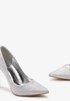 Srebrne Szpilki w Cyrkonie z Noskiem w Szpic Ganara