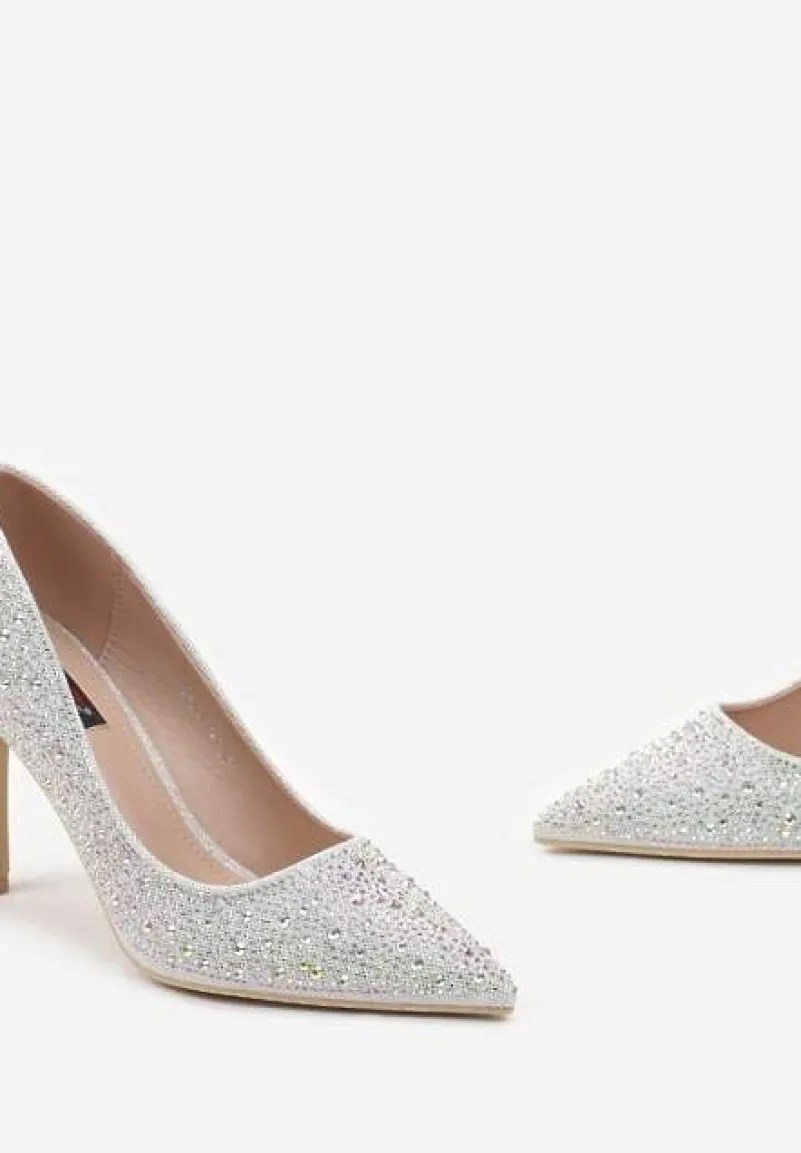 Srebrne Szpilki w Cyrkonie z Noskiem w Szpic Arolia