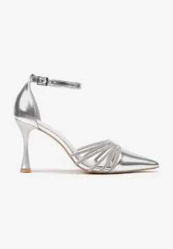 Srebrne Szpilki w Eleganckim Stylu z Cyrkoniowymi Paskami Erisorae