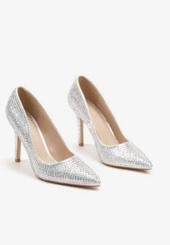 Srebrne Szpilki w Eleganckim Stylu Wykończone Cyrkoniami Iladea