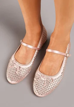 Szampańskie Balerinki z Klamerką i Ażurową Cholewką Morakate