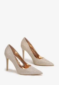 Szampańskie Brokatowe Szpilki ze Szpiczastym Noskiem Dazzla