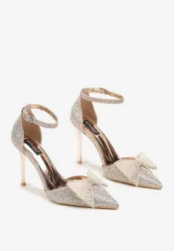 Szampańskie Cyrkoniowe Szpilki z Ozdobną Kokardą Tennelea