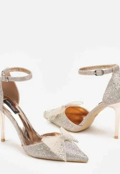 Szampańskie Cyrkoniowe Szpilki z Ozdobną Kokardą Tennelea