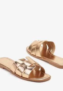 Szampańskie Klapki z Geometryczną Cholewką Pollevela