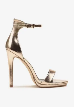 Szampańskie Klasyczne Sandały na Szpilce Natifine