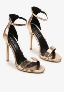 Szampańskie Klasyczne Sandały na Szpilce Natifine