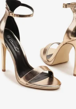 Szampańskie Klasyczne Sandały na Szpilce Natifine