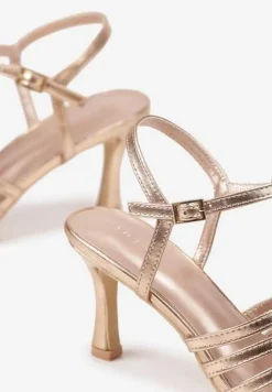 Szampańskie Sandały Vices na Obcasie Typu Szpilka Tirenella