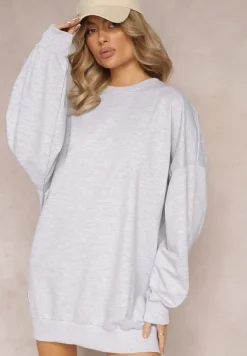 Szara Bluza Bawełniana Oversize Lufela