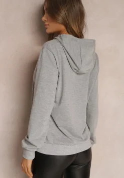 Szara Bluza z Kapturem Lemine