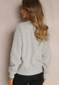 Szara Bluza z Polarową Podszewką Heseh