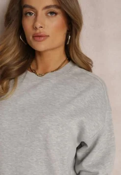 Szara Bluza z Polarową Podszewką Heseh