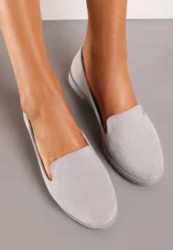 Szare Balerinki Typu Loafersy Daphikaia