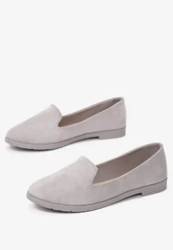 Szare Balerinki Typu Loafersy Daphikaia