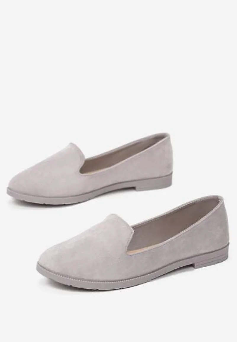 Szare Balerinki Typu Loafersy Daphikaia