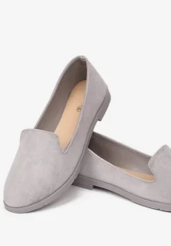 Szare Balerinki Typu Loafersy Daphikaia