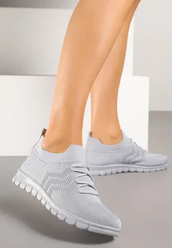 Szare Buty Sportowe Sneakersy z Elastyczną Cholewką Turezia