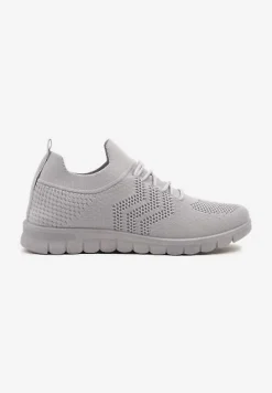 Szare Buty Sportowe Sneakersy z Elastyczną Cholewką Turezia