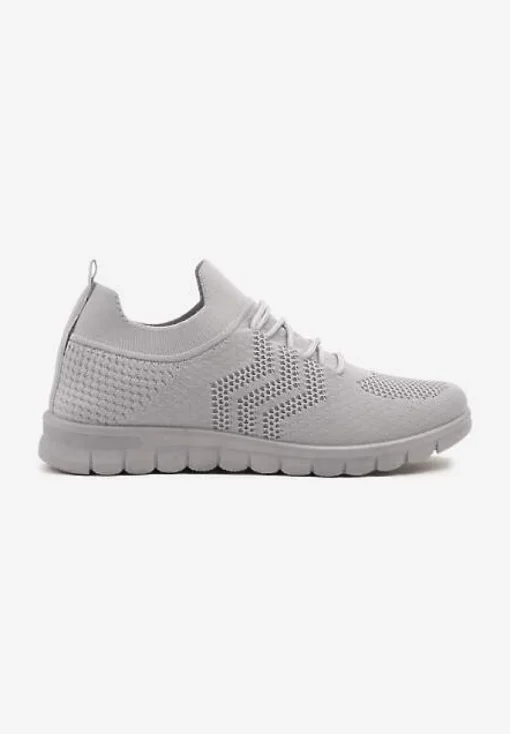 Szare Buty Sportowe Sneakersy z Elastyczną Cholewką Turezia