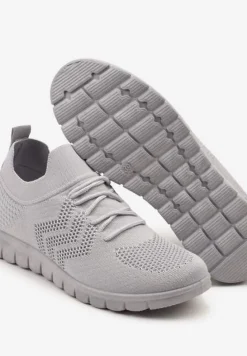 Szare Buty Sportowe Sneakersy z Elastyczną Cholewką Turezia