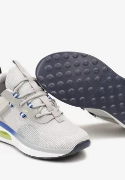 Szare Buty Sportowe Sneakersy Sznurowane z Air Podeszwą Risane