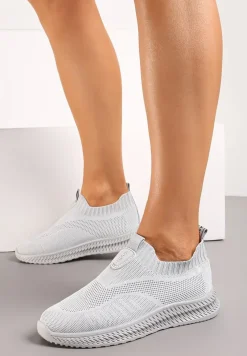 Szare Buty Sportowe ze Skarpetkową Cholewką Pinke