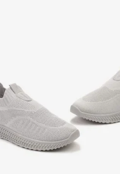 Szare Buty Sportowe ze Skarpetkową Cholewką Pinke