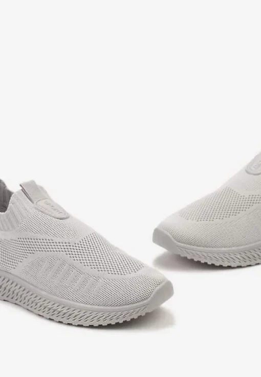 Szare Buty Sportowe ze Skarpetkową Cholewką Pinke