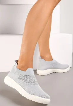 Szare Buty Sportowe ze Skarpetkową Cholewką i Ściągaczem Arnalli