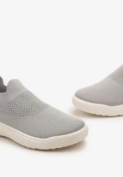 Szare Buty Sportowe ze Skarpetkową Cholewką i Ściągaczem Arnalli
