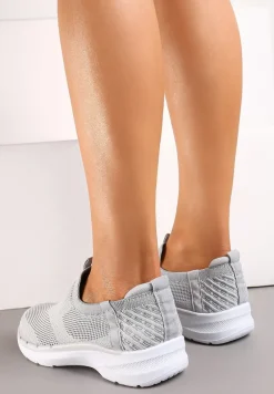 Szare Elastyczne Buty Sportowe przed Kostkę Eowinnes