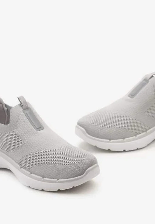 Szare Elastyczne Buty Sportowe przed Kostkę Eowinnes