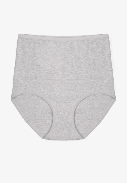 Szare Modelujące Majtki z Bawełny High Waist Nilionea
