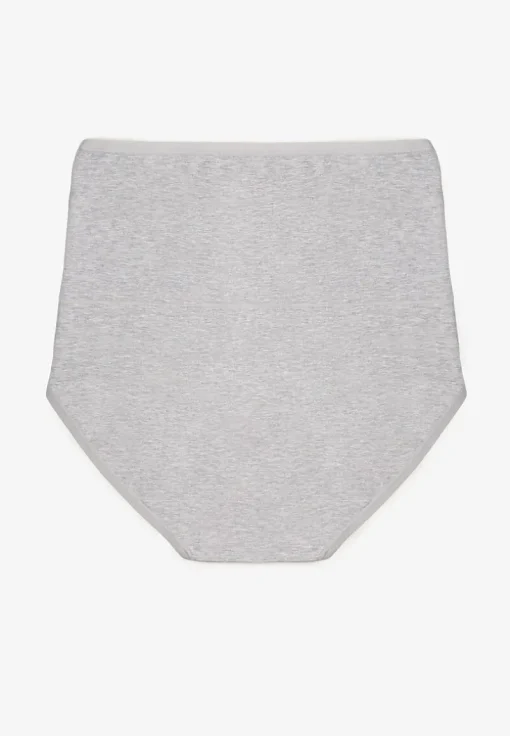 Szare Modelujące Majtki z Bawełny High Waist Nilionea