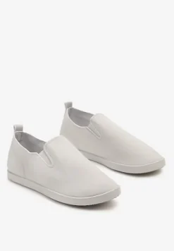 Szare Płaskie Tenisówki z Elastyczną Podeszwą Vimeris