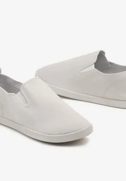 Szare Płaskie Tenisówki z Elastyczną Podeszwą Vimeris